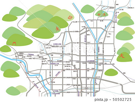 京都の地図 2019のイラスト素材 50502725 Pixta
