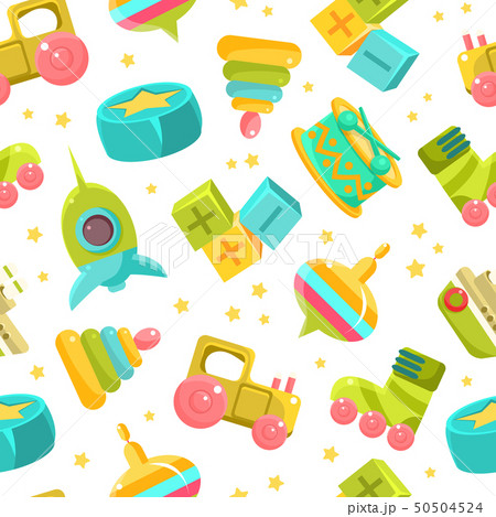 Chidren Toys Seamless Pattern, Design Element Can Be Used for Fabric, Wallpaper, Packaging Vector 50504524