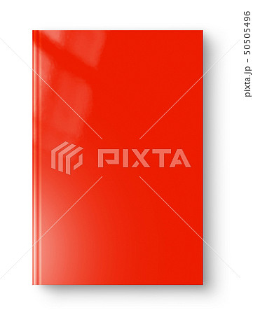 Closed red blank book isolated on white 50505496