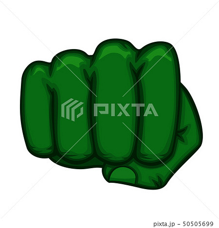 Green Fist Of The Hulk Superhero On A White Stock Illustration