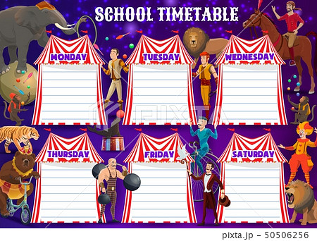 Schedule on whole week. Circus performers, animals 50506256