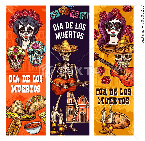 Dia de Muertos Mexican holiday calavera skull 50506257