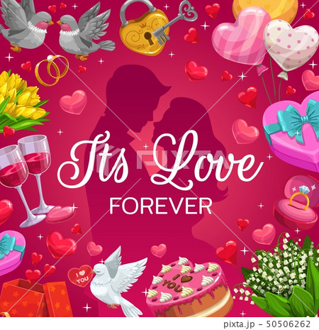 Newlywed couple and frame of wedding attributes Newlywed couple and frame of wedding attributes 50506262