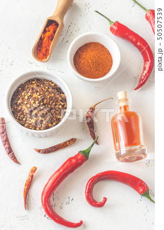Assortment of chili pepper foods 50507539