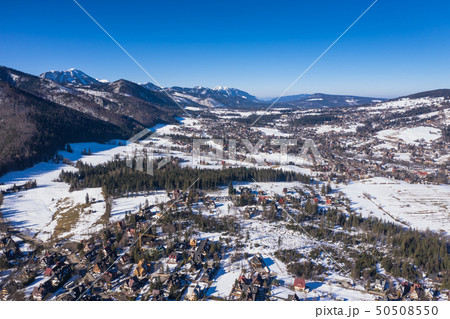 aerial winter Tatra mountain landscape of zakopane aerial winter Tatra mountain landscape of zakopane 50508550