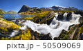 Waterfall in the south of Norway near Geiranger on a sunny day, Romsdal 50509069