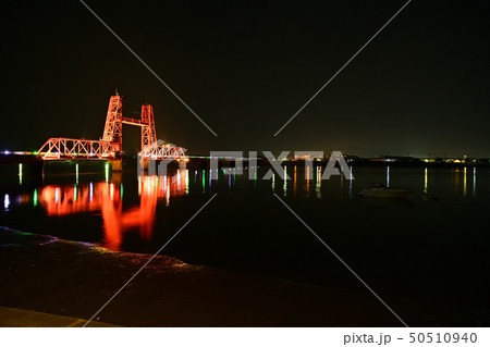 筑後川昇開橋 夜景 ライトアップ 筑後川昇開橋 夜景 ライトアップ 50510940