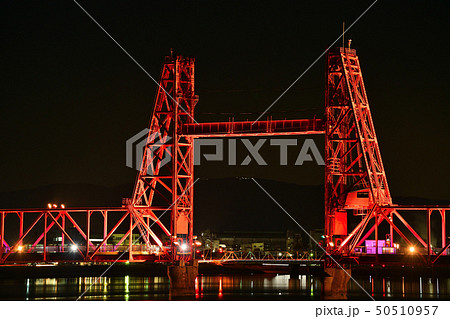 筑後川昇開橋 夜景 ライトアップ 筑後川昇開橋 夜景 ライトアップ 50510957