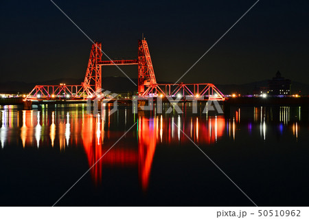 筑後川昇開橋　夜景　ライトアップ 50510962