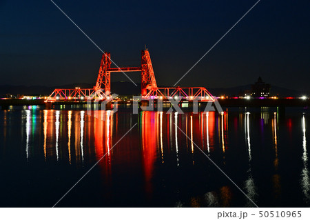 筑後川昇開橋　夜景　ライトアップ 50510965