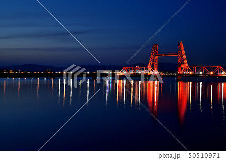 筑後川昇開橋 夜景 ライトアップ 筑後川昇開橋 夜景 ライトアップ 50510971