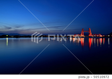 筑後川昇開橋　夜景　ライトアップ 50510972