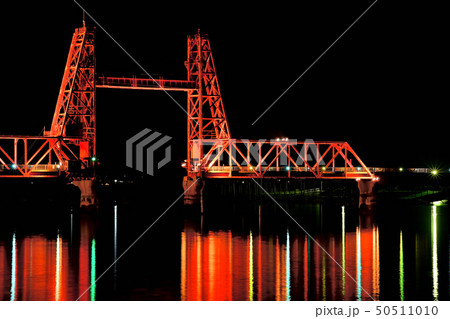 筑後川昇開橋　夜景　ライトアップ 50511010