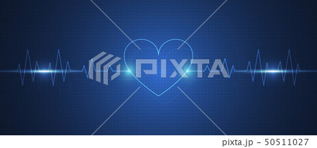 Heart pulse line for banner. Vector illustration 50511027