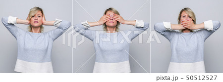 Series of five portraits of a pretty woman  50512527