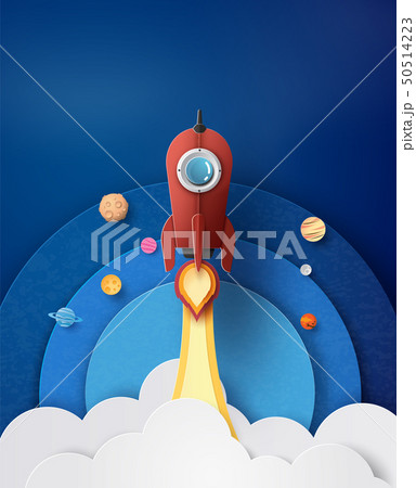 Space rocket launch and galaxy . 50514223