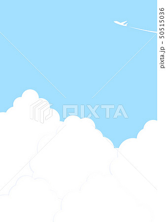 青空と入道雲 飛行機雲 背景のイラスト素材