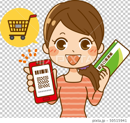 A woman who charges from an account and makes a barcode payment A woman who charges from an account and makes a barcode payment 50515941