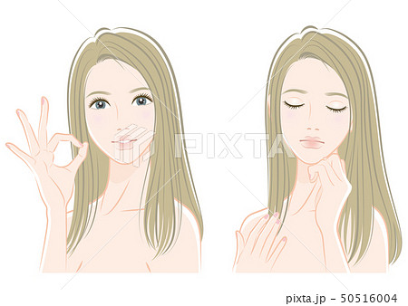 美しい女性のイラストのイラスト素材