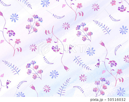 ボタニカル柄 水彩 背景 薄紫テクスチャのイラスト素材