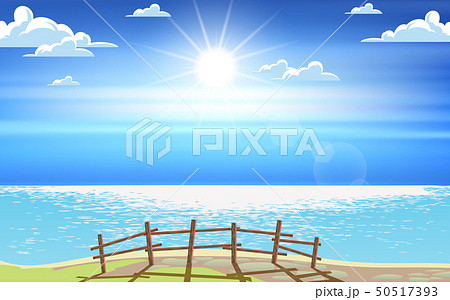 Landscape Of The Beach In The Dayのイラスト素材