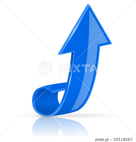 Blue UP arrow. Shiny 3d sign 50518067