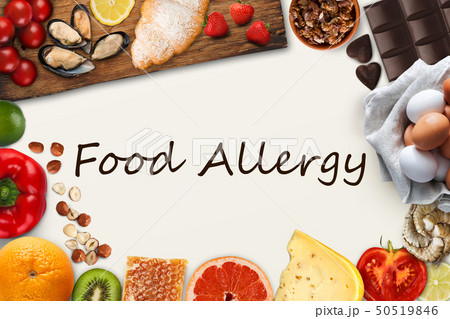 Set of allergic food with black text Set of allergic food with black text 50519846