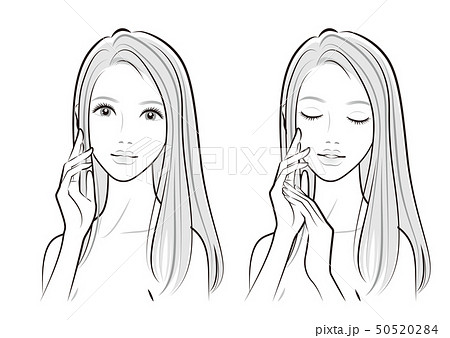 美しい女性のイラストのイラスト素材