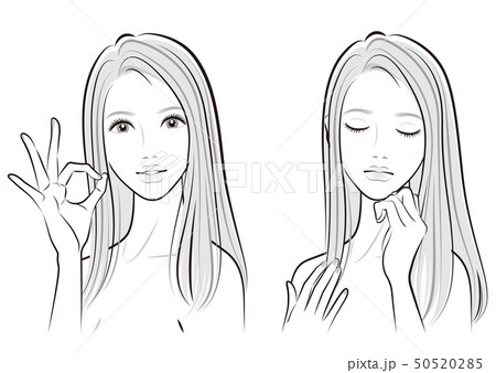 美しい女性のイラストのイラスト素材