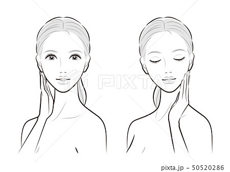 美しい女性のイラストのイラスト素材