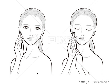 美しい女性のイラストのイラスト素材