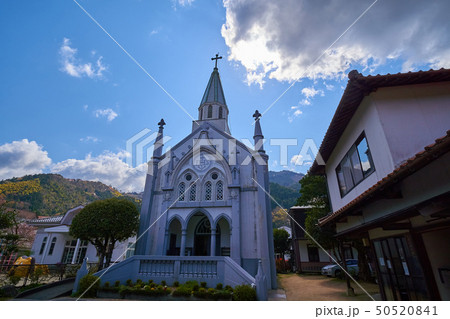 島根(山陰の小京都)津和野町 殿町通りの津和野カトリック教会 島根(山陰の小京都)津和野町 殿町通りの津和野カトリック教会 50520841