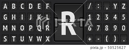 Airport terminal mechanical flip board alphabet to display timetable vector illustration. 50525627