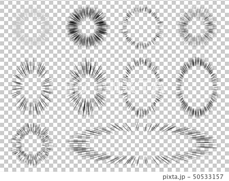 集中線 吹き出し セットのイラスト素材