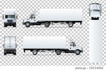 Vector semi truck template isolated on white 50534992