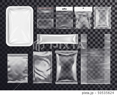 Realistic plastic pocket bag mockup, zipped bag 50535624