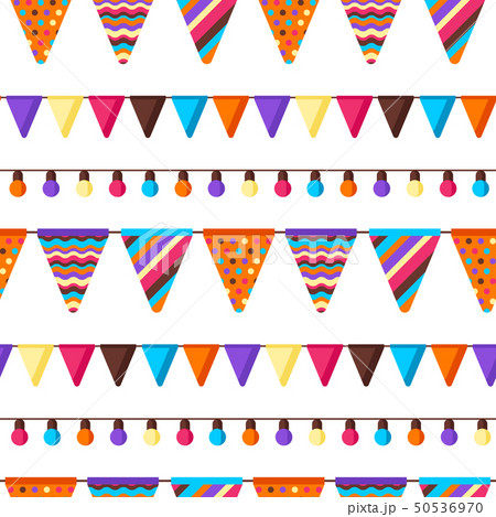 Seamless pattern with garland of flags. 50536970