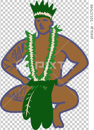 ハワイ ハワイアン 男性のイラスト素材