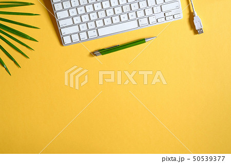 Office desk top view 50539377