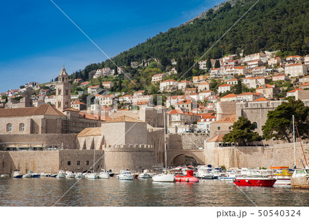 Dubrovnik city old port marina and fortifications Dubrovnik city old port marina and fortifications 50540324