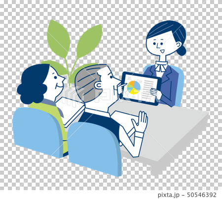 Consultation counter Senior couple 50546392