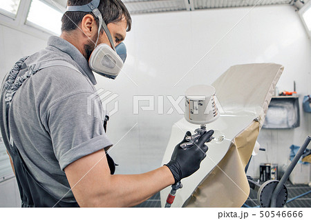 Detail of the machine close-up. paint is applied 50546666