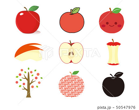 赤いリンゴのイラスト素材集のイラスト素材