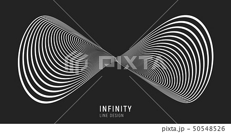 Infinity stylized sign made of lines. Vector illustration isolated on black background. Infinity stylized sign made of lines. Vector illustration isolated on black background. 50548526