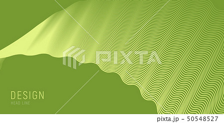 single wave made of wavy lines pattern on green background 50548527