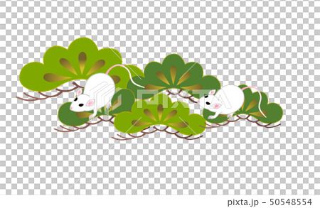 子年年賀素材 松とネズミのイラスト素材