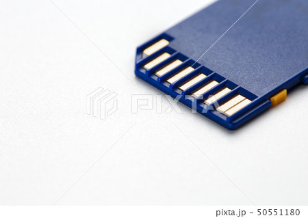 Blue SD Memory Card Isolated on White. concept 50551180