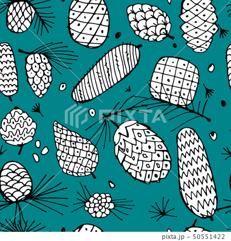 Cedar cones, seamless pattern for your design Cedar cones, seamless pattern for your design 50551422