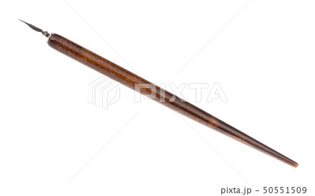 side view dip pen with sharp nib and brown holder side view dip pen with sharp nib and brown holder 50551509