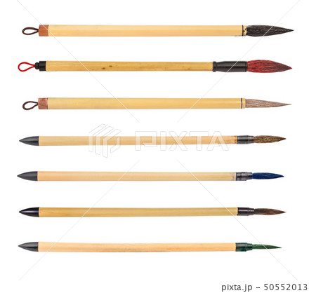 paintbrushes with colored round tips for sumi-e 50552013